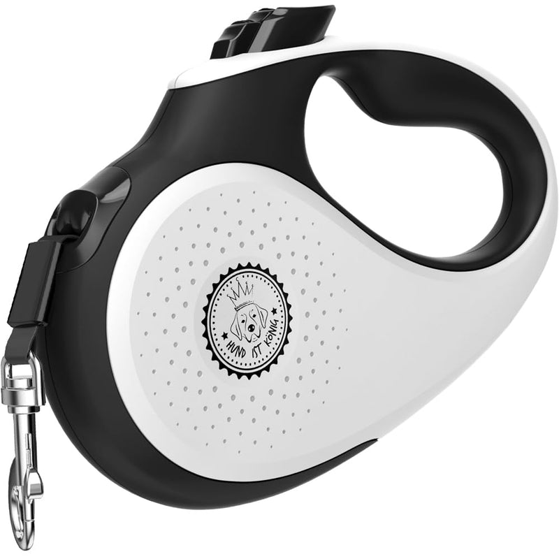 DOG IS KING retractable dog leash 8m for small & large dogs | High-quality extendable dog leash with comfortable handle Robust extension line L | 8m | up to 50kg white | Black - BeesActive Australia