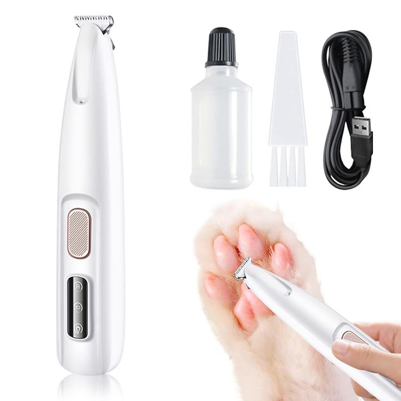 Dog clipper quiet, dog hair clipper, paw trimmer with LED light, waterproof paw razor, USB rechargeable dog clipper, professional claw grinder - BeesActive Australia
