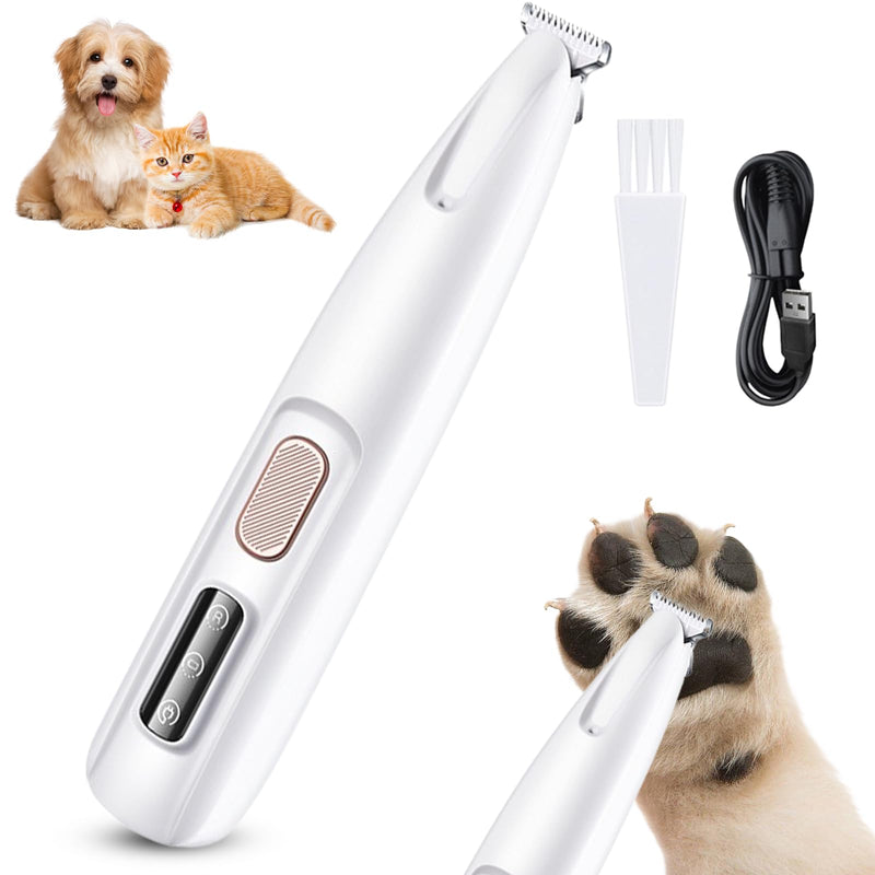 Pet hair trimmer with LED light, rechargeable paw trimmer for dogs, cats, extra quiet, wireless dog paw trimmer, small area pet razor for paws, eyes, ears, face, body - BeesActive Australia