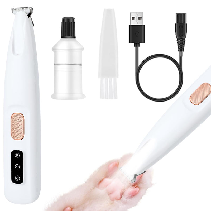 BSOON Dog Clipper, Dog Hair Clipper, Waterproof, Rechargeable Paw Trimmer, Quiet, Professional Dog Trimmer with LED Light, Dog Clipper - BeesActive Australia
