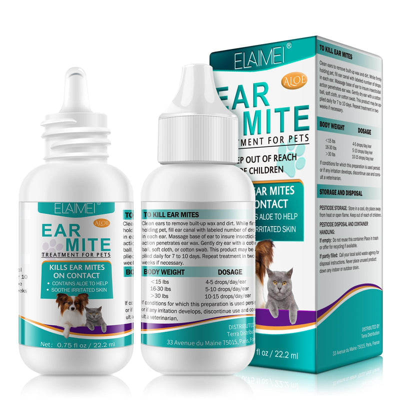 JSBNQRMZ Ear mite oil for dogs and cats 22 ml, ear drops for dogs, mite spray for dogs, gentle care for ear mites, ear drops for mites, itching in the ear, discharge, ear drops for mites, ear cleaner - BeesActive Australia