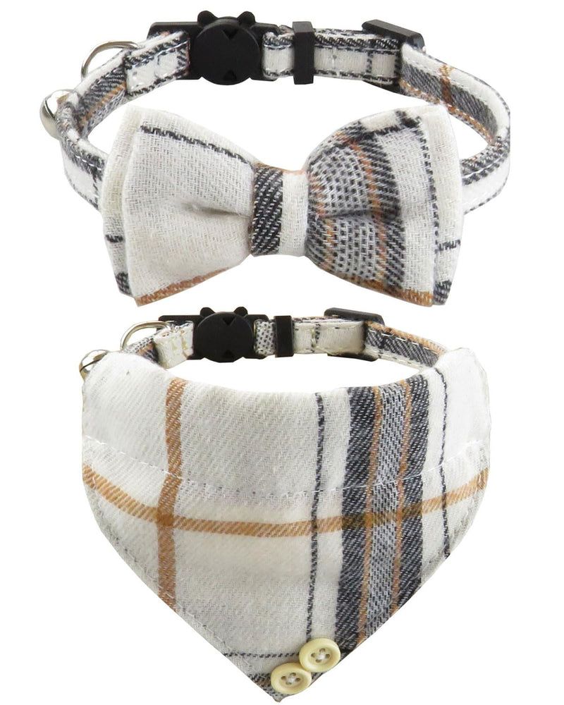 UYRVAPE 2pcs cat collars with bells, removable bow tie bandana, kitten collar, cat bandana, dog bow tie, cat collar with bell and bow tie, checked cat collars with bow - BeesActive Australia