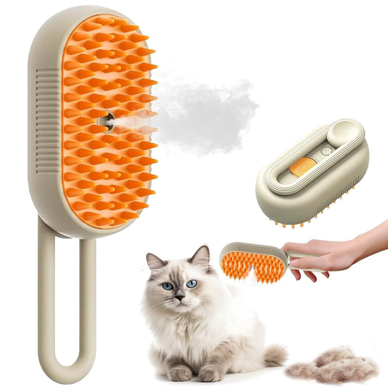 Cat brush with steam, 3 in 1 cat brush steaming cat spray massage comb cat brush with water, steamy brush cat pet spray massage comb cat brush for massage hair removal - BeesActive Australia