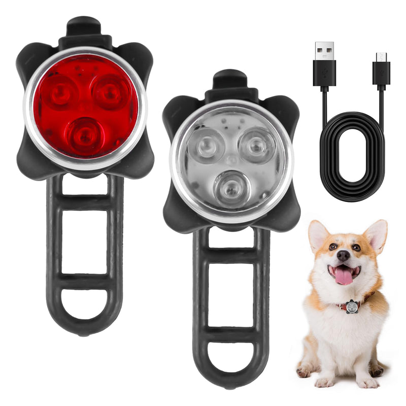 Sporgo Pack of 4 safety pet lights, LED flashing light for dogs, cats, USB rechargeable safety light, LED light pendant dog, waterproof pet lights with 4 flashing modes 2 - BeesActive Australia