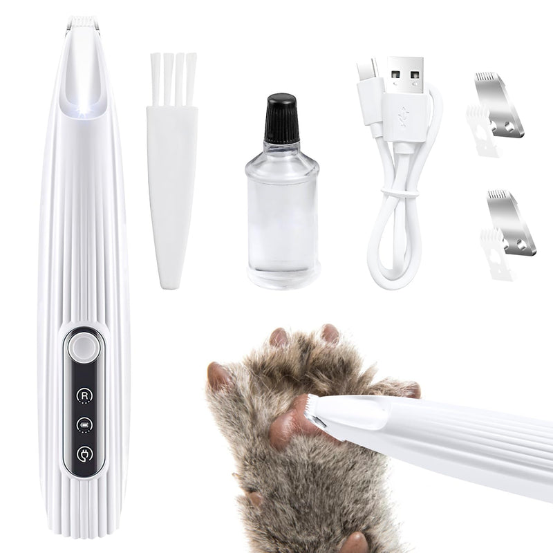 Mucek Quiet dog clipper, paw trimmer for dogs with LED light, dog paw trimmer, rechargeable paw razor for dogs and cats, thick, curly and long animal hair - BeesActive Australia