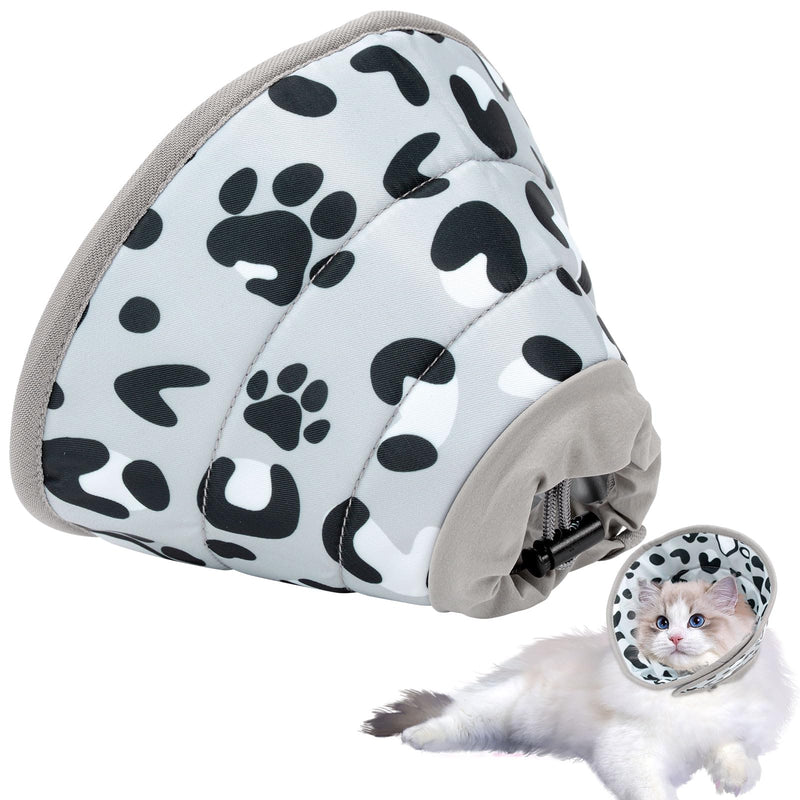 Soft cat neck collar, cat neck collar for after operations and injuries, adjustable neck collar for cats, prevents licking wounds cat collar (grey, M) grey - BeesActive Australia
