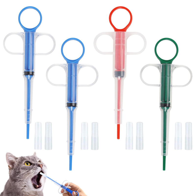Tcnzdy 4 pieces tablet dispenser cat, food syringe cat, easy and safe administration of pet medication syringe, pet pusher syringe tablet dispenser for cats, small dogs - BeesActive Australia