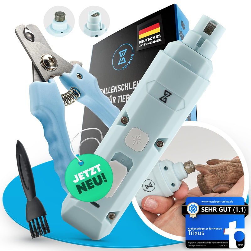 TRIXUS - Professional claw grinder for dogs and cats with claw scissors I 2-speed with LED, gentle, quiet, powerful I Claw care set for small, medium and large dogs and cats I - BeesActive Australia