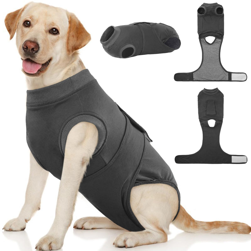 Kuoser Hundebody Nach Op Hündin Hundebody Nach Kastration Rüde Body für Hunde Nach Op, Atmungsaktiv Body Hunde Nach Op Rüde Op Body Hund Kastration Hündin, E-Halsband Alternative für Hund, Grau L L(Zurück:41-51cm;Brust:59-70cm) - BeesActive Australia
