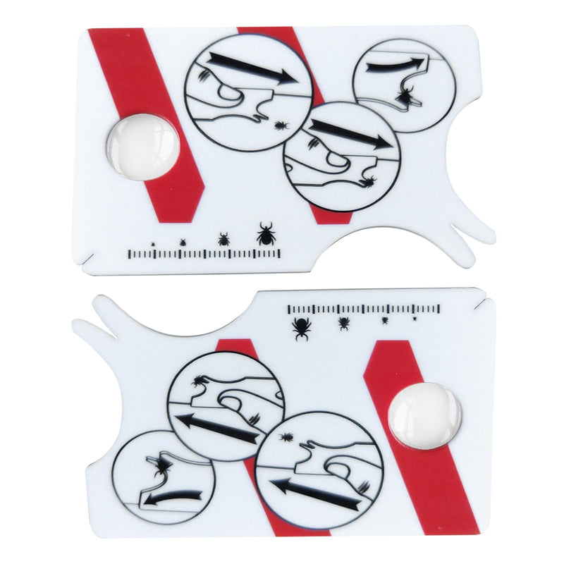 Pack of 2 tick cards with magnifying glass, tick scale card with magnifying glass, quick cleaning of ticks, tick card for people, children, dogs, cats, quickly and gently remove ticks from pets or people - BeesActive Australia