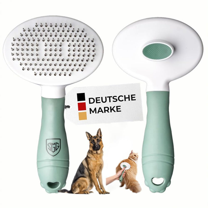 SGG dog brush cat brush - care for short and long hair - cleaning at the touch of a button - grooming accessories for dogs and cats - self-cleaning slicker brush - massage brush - BeesActive Australia