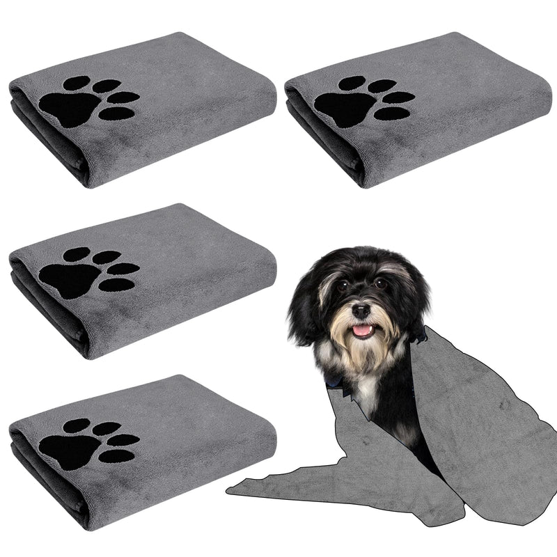 BORDEAG Pack of 4 dog towels, quick-drying pet dog towels, 80 x 40 cm dog towels, extra absorbent, microfibre towels, for large dogs, cats, small medium-sized dogs - BeesActive Australia