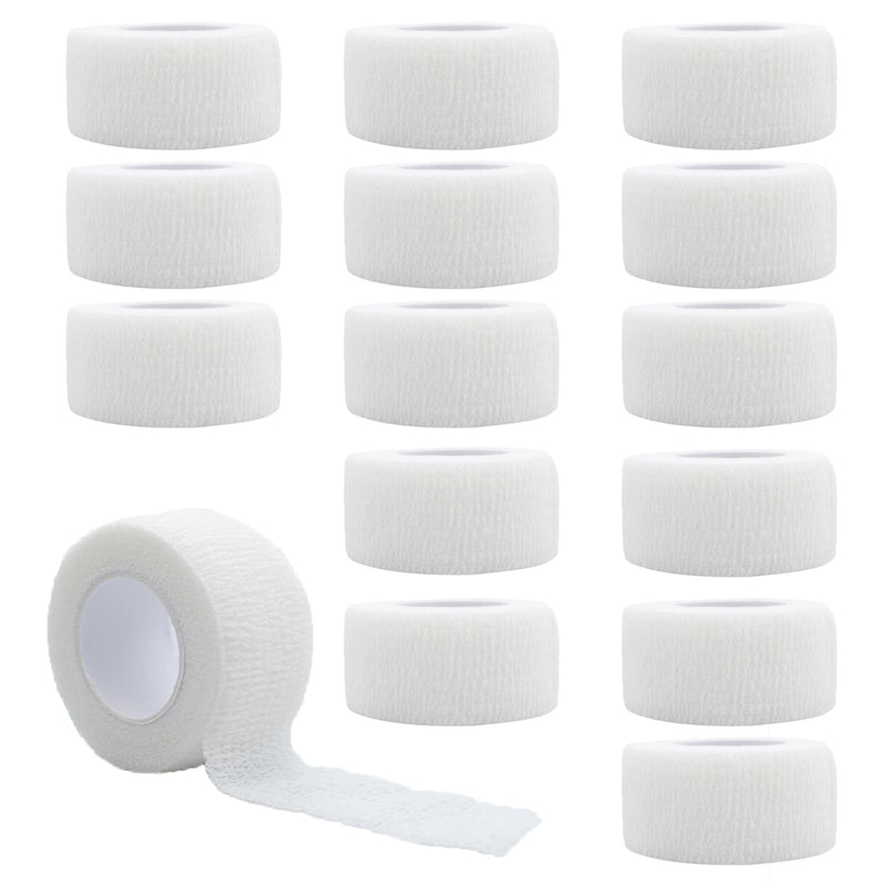 15 rolls 2.5 cm x 4.5 m self-adhesive bandage, self-adhesive bandage, adhesive bandage, self-adhesive bandage, elastic bandage, vet bandage, for hand, arm, foot, joint, finger (white) - BeesActive Australia