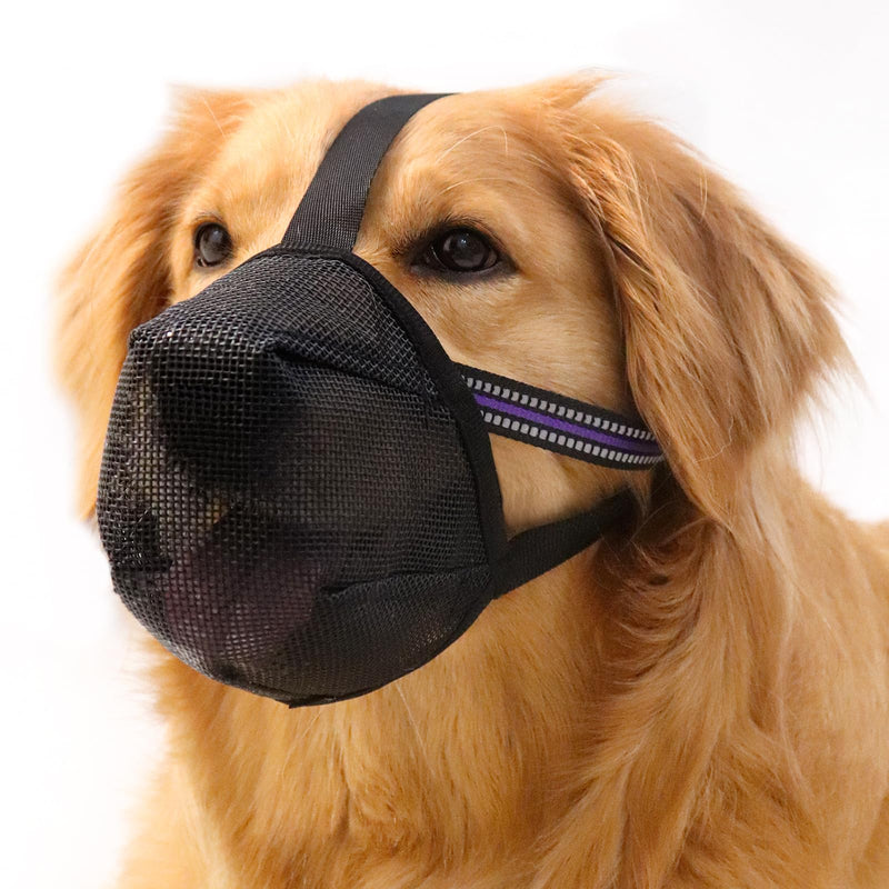 Muzzle Medium Dogs, Dog Muzzles with Velcro Fastener, Breathable Dog Muzzle, Pet Mask Dog Muzzle with Reflective & Adjustable Strap (XL) XL - BeesActive Australia