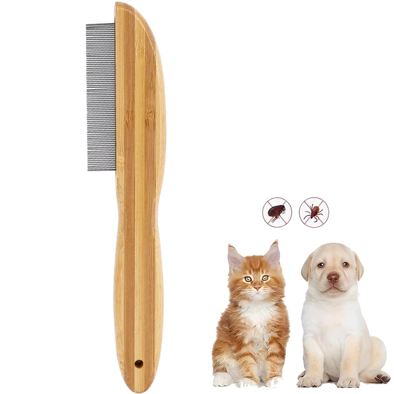 Bkemkri flea comb for dogs and cats, professional dog combs, pet comb for removing fleas, wooden handle dandruff comb, extra fine tooth comb with metal pick, multifunctional flea comb, lice comb, care comb - BeesActive Australia