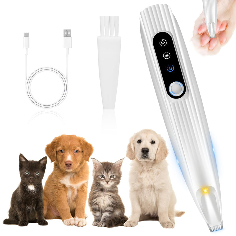 Paw Trimmer for Dogs, USB Rechargeable Dog Clipper Quiet Dog Paw Trimmer Pro Dog Trimmer with LED Light Trimmer Dog Paws for Dogs A - BeesActive Australia