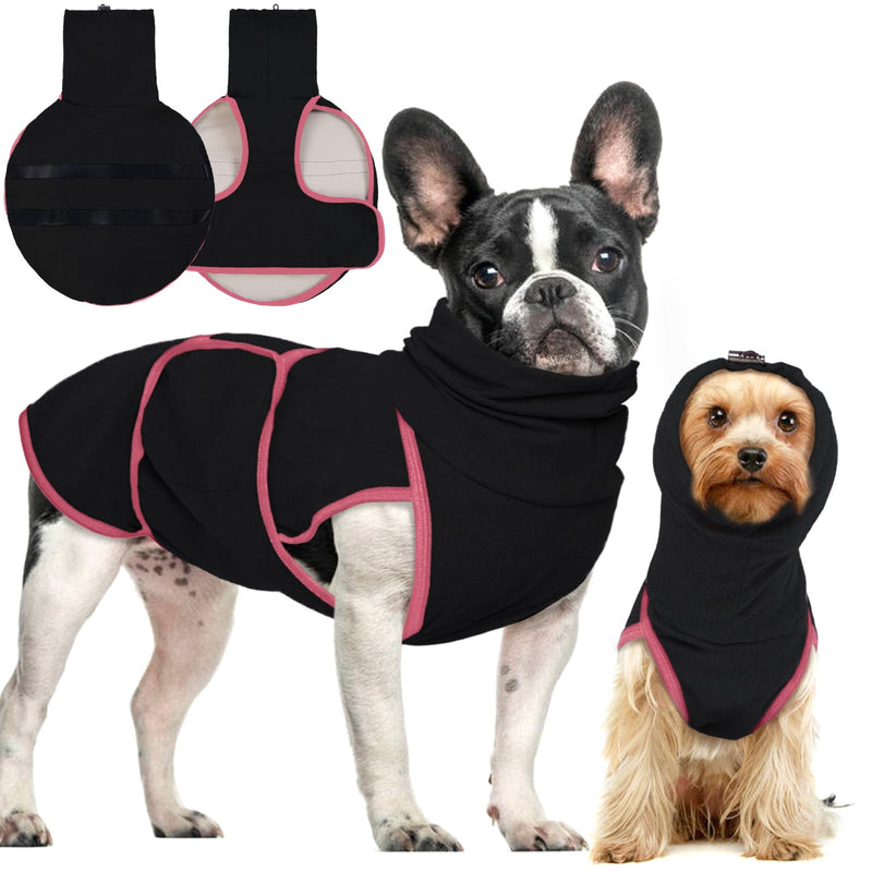Hjyokuso Dog Sweater with Calming Hood and Ear Protection, Dog Coat for Small Medium Large Dogs, Calming Vest for Dogs, Dog Coat for Anxious Dogs, Dog Anxiety Jacket XS Black - BeesActive Australia