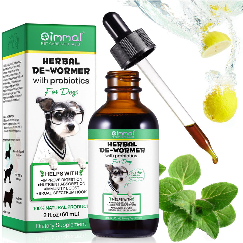 Dog Deworming Liquid, Natural Herbal Deworming Drops for Dogs, 100% Natural, Promotes Intestinal Health and Hygiene, Improves Digestion, Strengthens Immunity 60Ml - BeesActive Australia