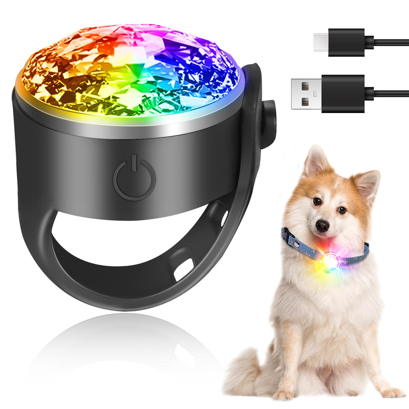 Rechargeable Pet Tag Light, USB Rechargeable LED Night Light Collar Jewelry, Light Pendant Dog Rechargeable, Waterproof Pet Lights Ideal for Nighttime Dog Walks Camping (RGB) RGB - BeesActive Australia