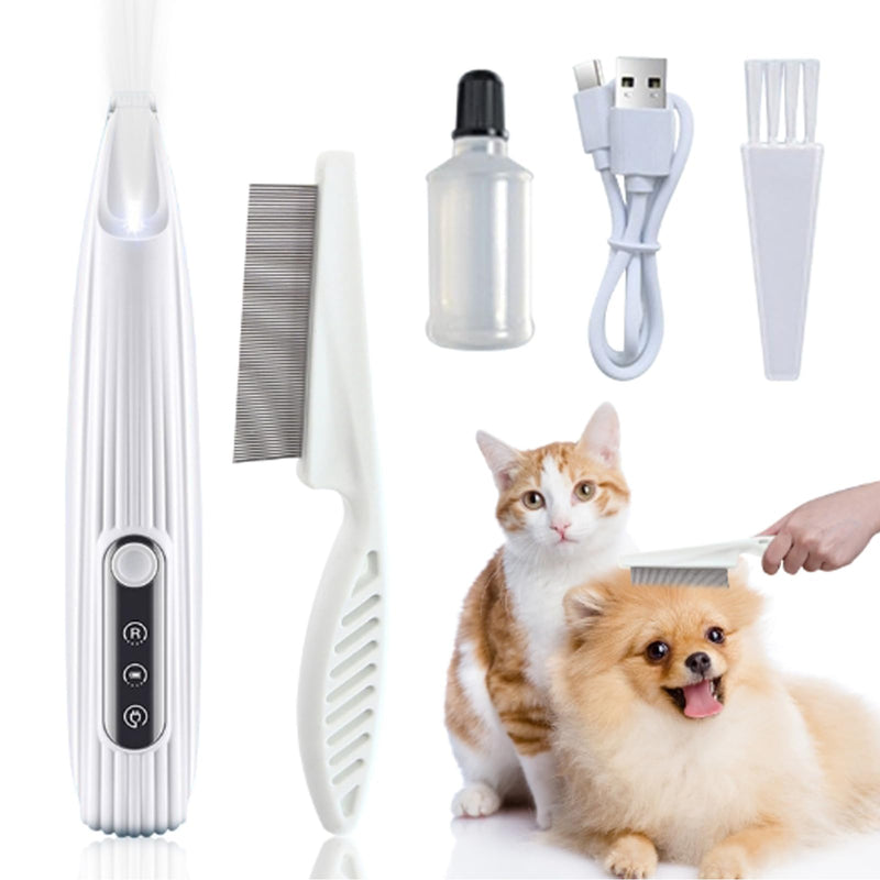 Dog paw trimmer with LED light, professional paw trimmer for dogs, wireless dog clipper, animal hair trimmer for dogs, cats, paws, eyes, ears, face, body (White B) White B - BeesActive Australia