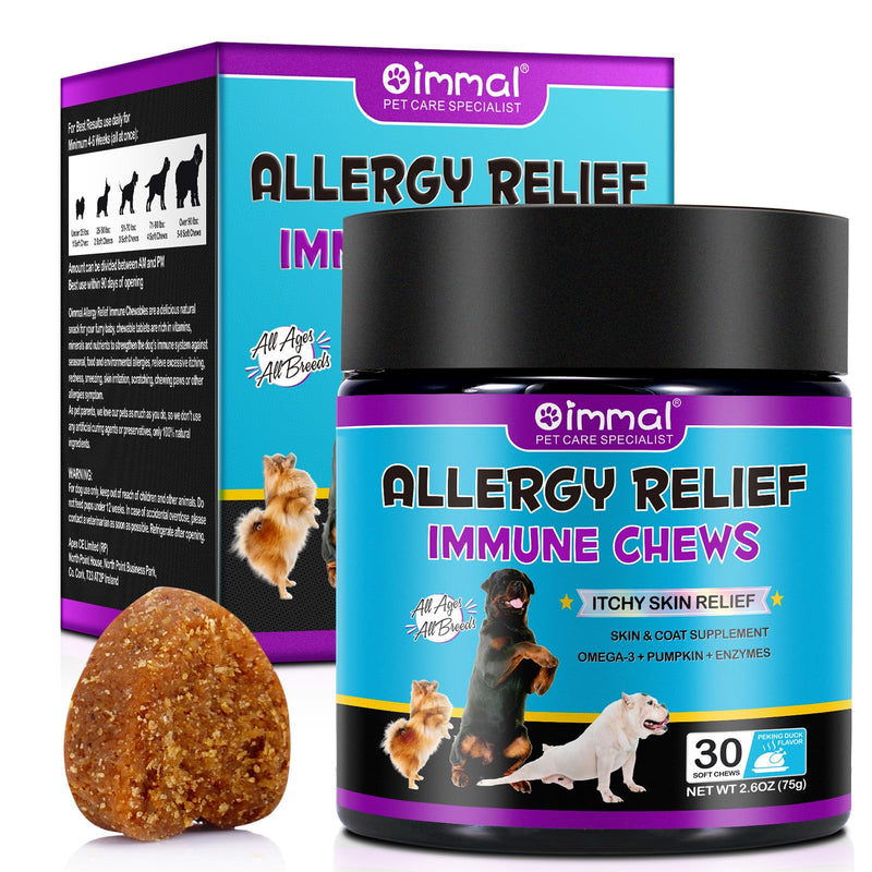 MINGYITUO Chewable tablets for allergy in dogs (30 pieces), chewable tablets for itchy dog skin, immune chewable tablets for allergies in dogs, for itching, Peking duck flavor 30PCS - BeesActive Australia