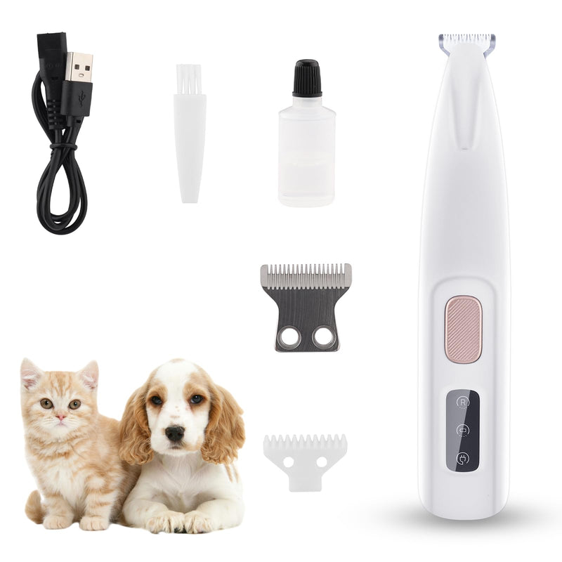 Paw Trimmer for Dogs, Beihre Dog Clipper with LED Light IPX5 Waterproof Clipper Dog Wireless Dog Paw Trimmer for Dogs Cats Paws, Eyes, Ears, Face, Body - BeesActive Australia