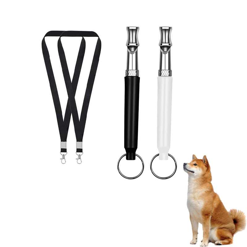 2-piece dog whistle Rütter recall, silent dog whistle high frequency silent, training aids for dogs whistles, dog training dog whistles, aid whistle dog recall, ultrasonic dog whistle (3A) black + white - BeesActive Australia