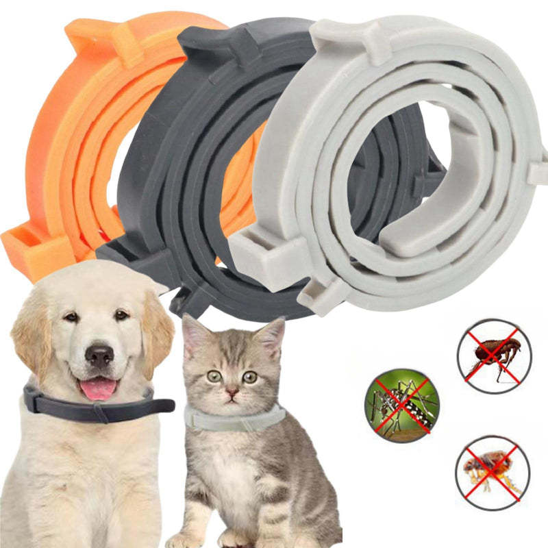 Flea collar for cats, 3 pieces flea collar for dogs, small, tick flea protection collar, tick collar for cats, tick flea collar for cats, flea tick collar for dogs and cats (black + gray + yellow, L) black + gray + yellow - BeesActive Australia
