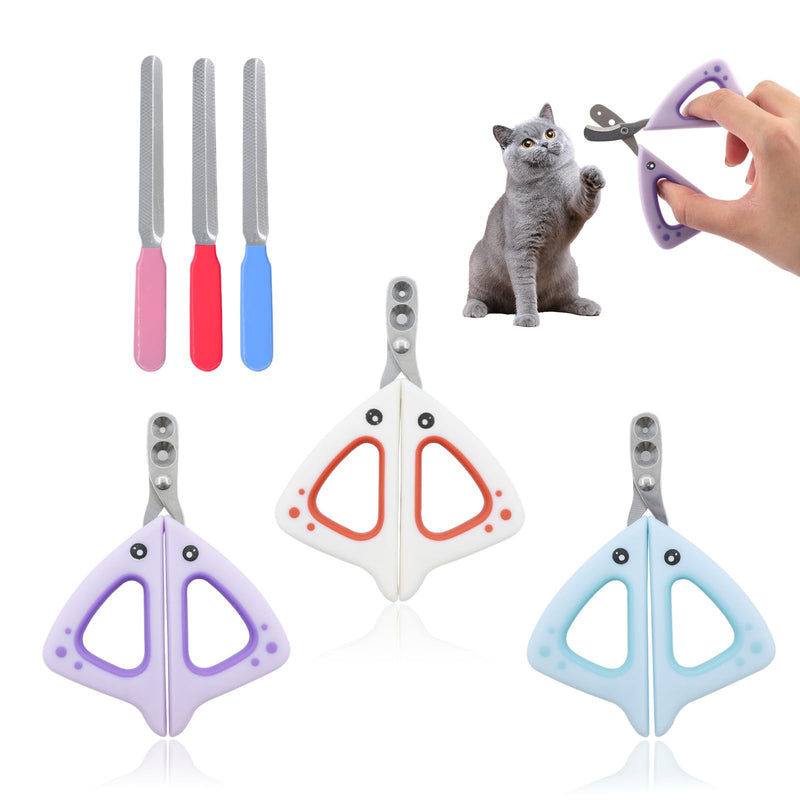 Pack of 6 cat nail scissors set, cat claw scissors with 2 mm and 4 mm holes with file, suitable for small pets such as cats, dogs, hamsters, etc. - BeesActive Australia