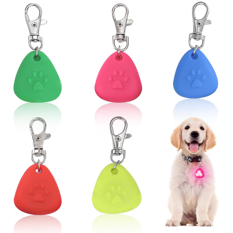 GAOUTO Pack of 5 dog light pendants, silicone dog safety flashing light clip-on LED light pendant, pet light collar with 3 light modes, waterproof pet safety night running lights - BeesActive Australia
