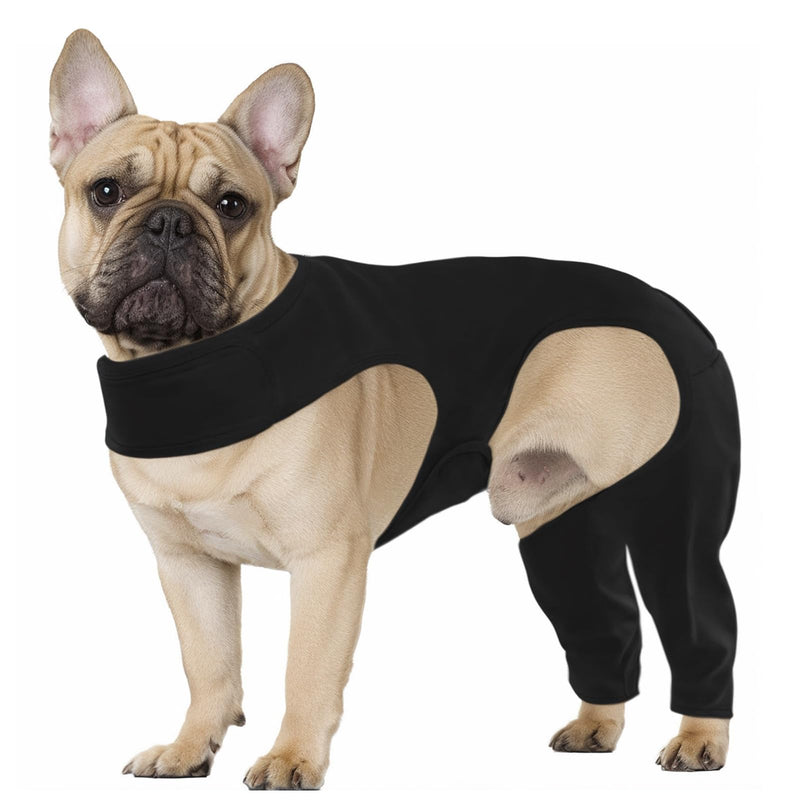 Dog bodysuit after surgery with leg, wound protection suits for dogs, anti-wound licking surgery body dogs, knee bandage dog hind leg, recovery suit for dogs, dog collar alternative, dog leg protection bodysuit (L) L black - BeesActive Australia