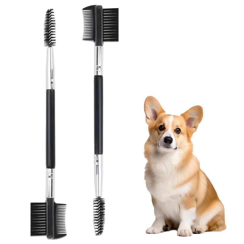 CALLYSONIC Pack of 2 dog tear stain remover comb, tear stain comb, double-sided dog, dog comb, cat brush, eye grooming comb, eye comb brush care comb for removing crusts and mucus - BeesActive Australia