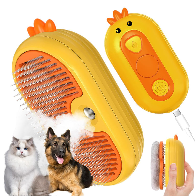Cat brush with steam, 3-in-1 steam brush for dogs, cat steam brush with spray for long and short-haired cats and dogs, care and hair removal to remove loose fur and dirt - BeesActive Australia