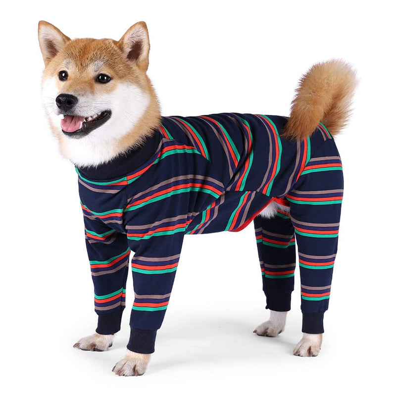 SUYUKU Dog Recovery Suit Anti Leak Puppy Long Sleeve Bodysuit for Elizabethan Collar Onesie with Legs Surgical Bodysuit Soft Comfortable Warm Pajamas Clothes for Pets (Blue, XL) Blue - BeesActive Australia