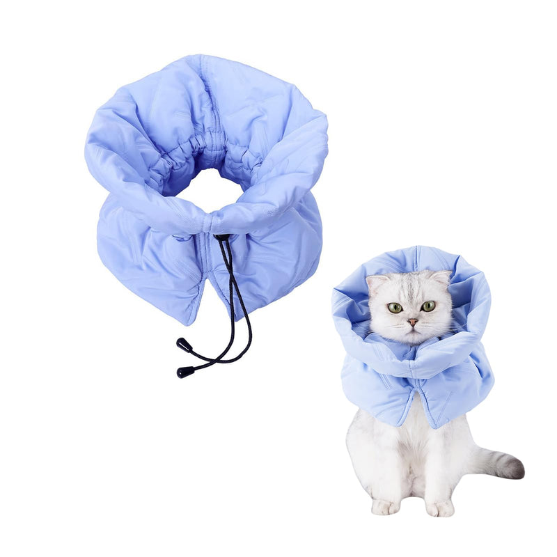 WIYETY Cat recovery collar, neck protection collar for cats, adjustable pet collar, soft cat protective collar, Elizabethan collar, prevent kittens from licking wounds (blue, S) - BeesActive Australia