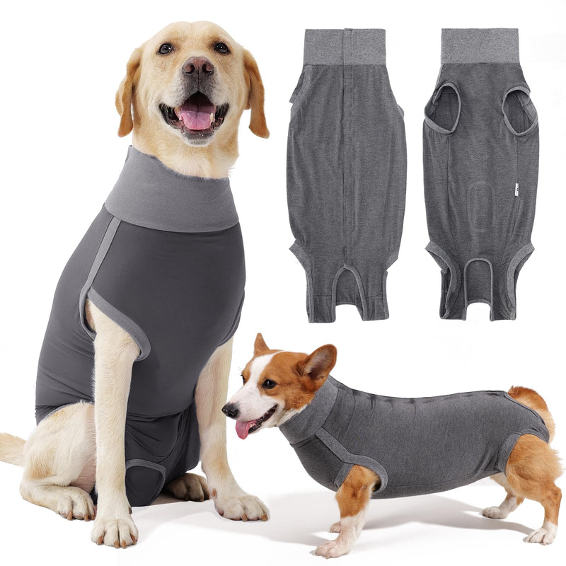 HEYWEAN Dog Bodysuit After Surgery Body Dog Castration Bitch Dog Surgery Body Male Castration Body Dogs After Surgery Suit Dog Surgical Body Dog Medical Body for Dogs Castration Body Wound Protection Suit Dog M Grey - BeesActive Australia