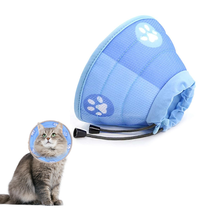 Cat Neck Brace, Adjustable Neck Brace Cat Collar, Recovery Collar, Soft Collar Cone After Surgery and Injuries for Puppies, Dogs and Cats (Blue, S) - BeesActive Australia