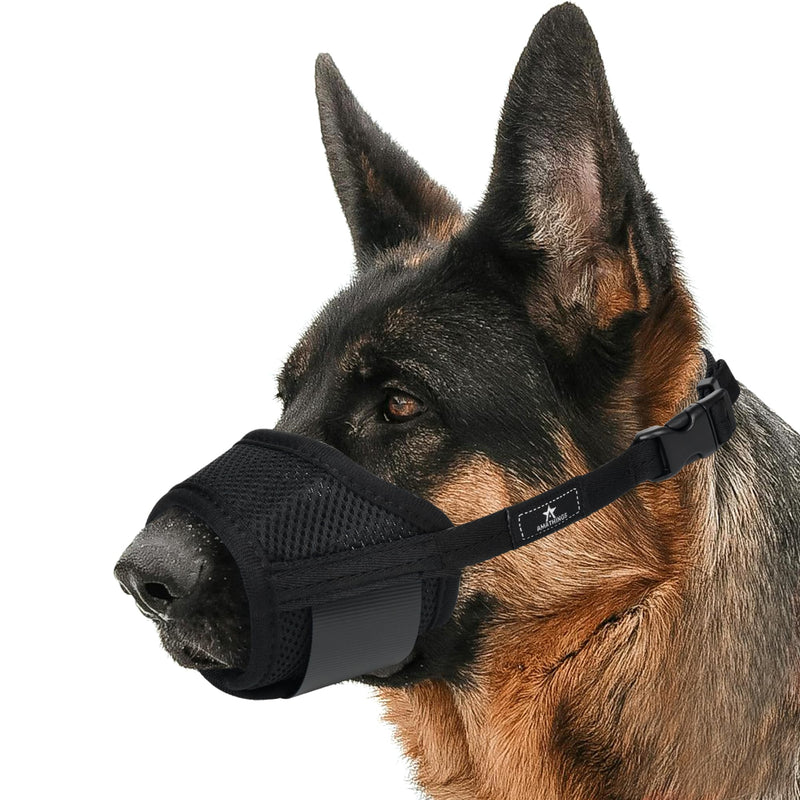 AMATHINGS dog muzzle size: XL, black, nylon, adjustable, breathable, bite protection, prevents chewing and barking, drinking possible - BeesActive Australia