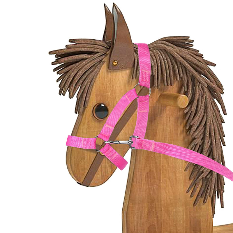 Wooden Horse Accessories Snaffle Bridle Pink Bitless Bridle Wooden Horse Halter with Adjustable Headpiece Bridle Mini Shetty Halter Halter for Garden Horse for Wooden Horse Toy Horses (Large) - BeesActive Australia