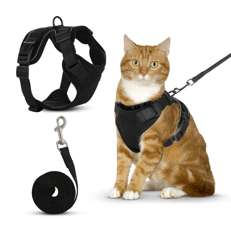 Cat Harness with Leash Black Soft Harness for Cat Chest Harness Cat Harness Cat Set - BeesActive Australia