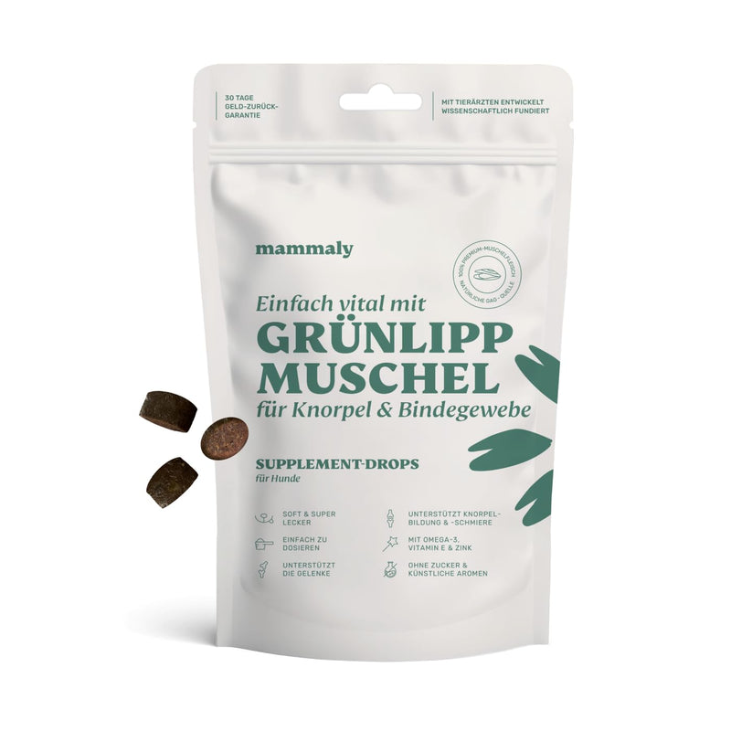 mammaly green-lipped mussel drops dog treats 325g - joint tablets for dogs (supports osteoarthritis, joint and bone protection) delicious snacks - BeesActive Australia