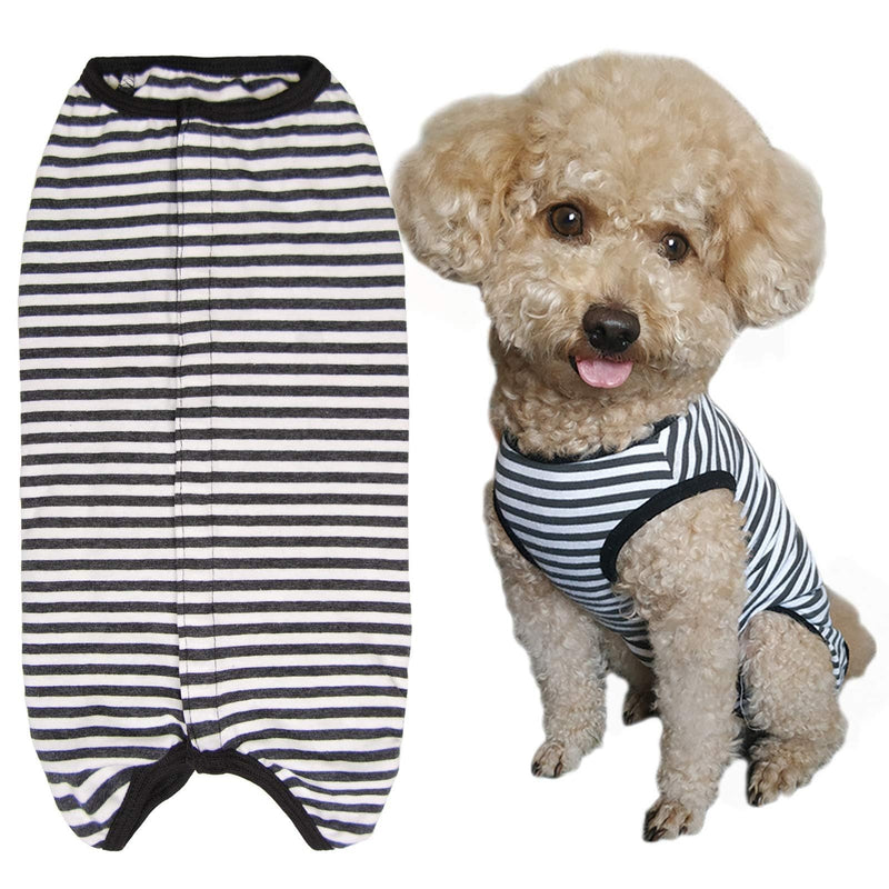 Kukaster Pet Dog Bodysuit After Surgery Female Male Castration Wound Protection Suits for Dogs, Nylon Buckle for Hair Loss, Allergies, Shaving, Black Stripes M - BeesActive Australia