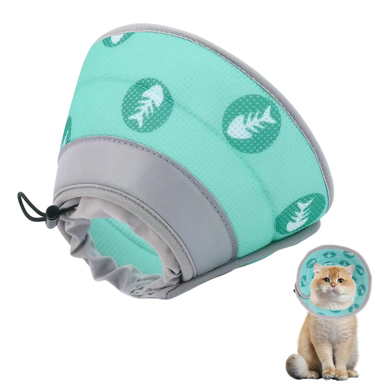 Cat Neck Brace, Adjustable Neck Brace Cat Collar, Cat Collar for Cats Cat Collar After Operations and Injuries, Prevents Licking Wounds Cat Collar (Green, M) Green - BeesActive Australia