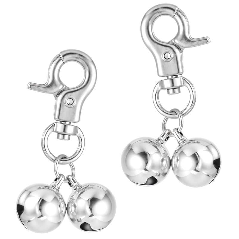 Pack of 2 Bells Pet Bells for Collars Bell for Dogs Loud Dog Bells Key Rings Dog Bells Dog Triple Bell Pendant Accessories for Dogs Cat Necklace Collar Decor - BeesActive Australia