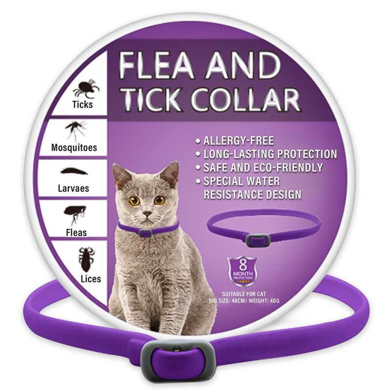 Tick flea collar for cats, flea collar for cats, effective protection for 8 months, adjustable and waterproof, suitable for all cats 1 piece - BeesActive Australia