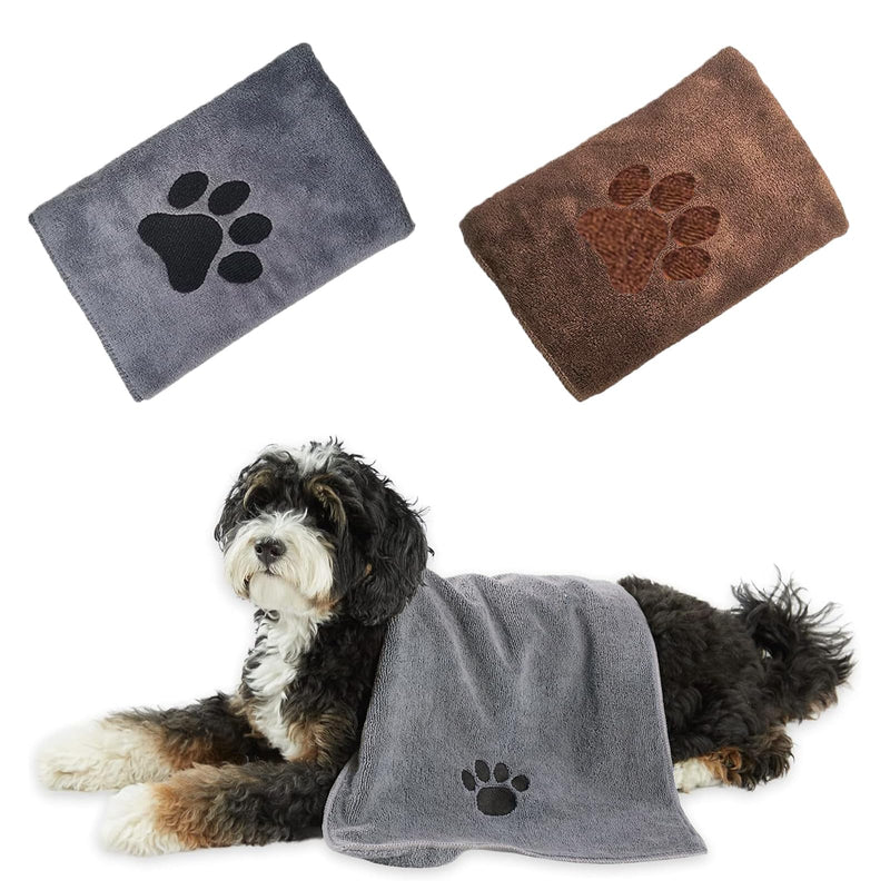 KVGBNT Dog towel, puppy accessories, pack of 2 dog towels, extra absorbent dog towel, quick-drying pet microfibre towels for dogs and cats, quick-drying, machine washable - BeesActive Australia