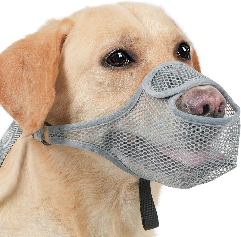Muzzle for Dogs Muzzle Medium Dogs Muzzle for Large Dogs Muzzle Dog Adjustable Puppy Muzzles for Catching Biting, Licking and Chewing, Allows Panting and Drinking (L, Grey) - BeesActive Australia