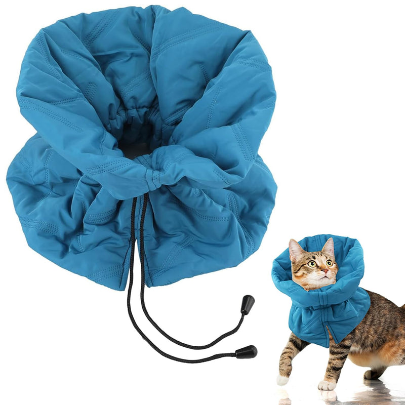 Elizabethan Collar, Post-Surgery Collar, Neck Brace Cat Protection, Adjustable Soft Cat Neck Brace, for Cats Kittens Prevents Licking Wounds (Blue, S) Blue - BeesActive Australia