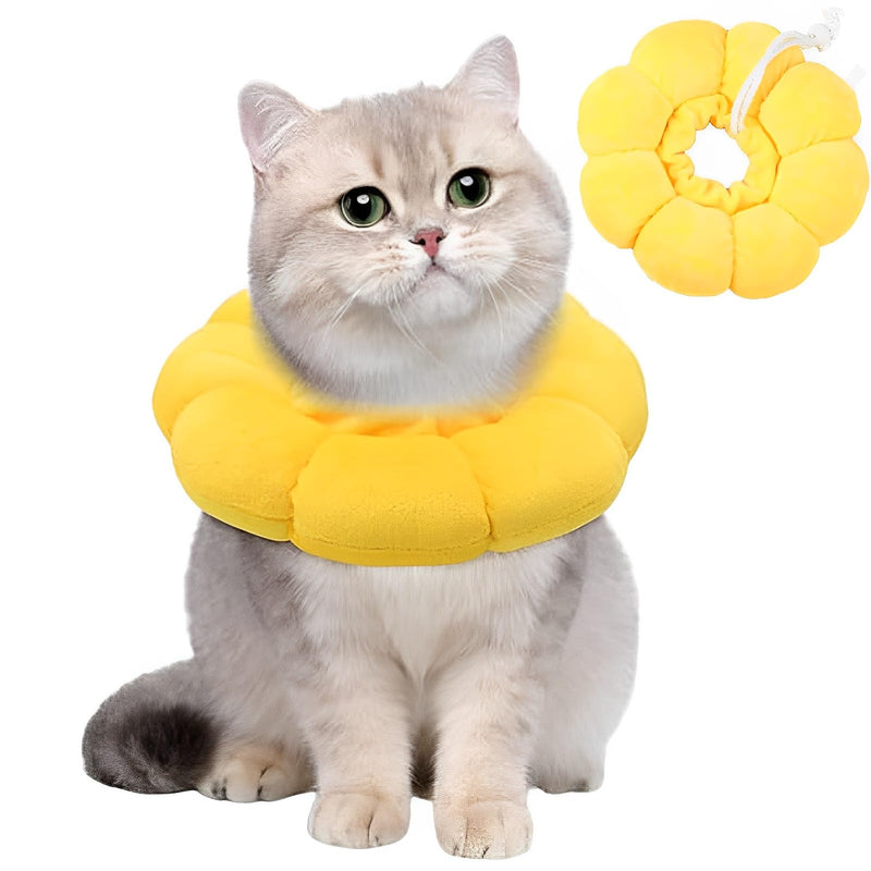 ElevaPulse Sunflower Neck Brace Cat, Adjustable Cat Neck Brace, Cat Neck Brace, Neck Brace for Cats, Cat Neck Collar, for Cats of Small Dogs After Surgery and Injuries (M) - BeesActive Australia