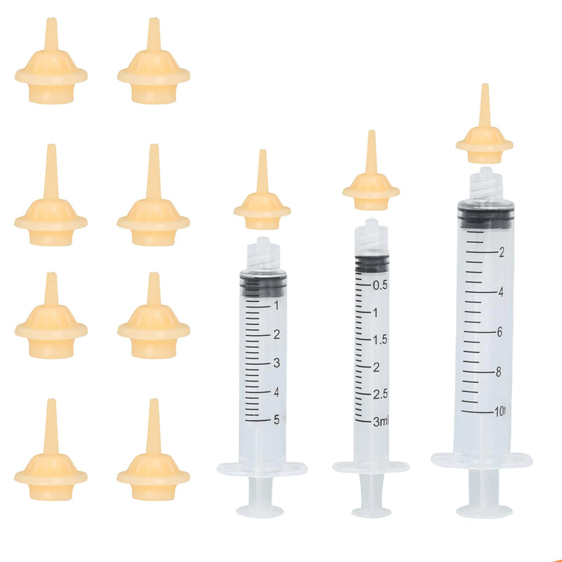 Cosmeria high-quality kitten feeding set with silicone teats, reusable and versatile for all small animals 3ml + 5ml + 10ml - BeesActive Australia
